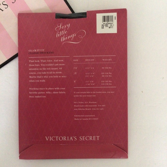 VICTORIAS SECRET SEXY LITTLE THINGS BLACK THIGH HIGH STOCKINGS NWT SMALL… - Picture 4 of 10